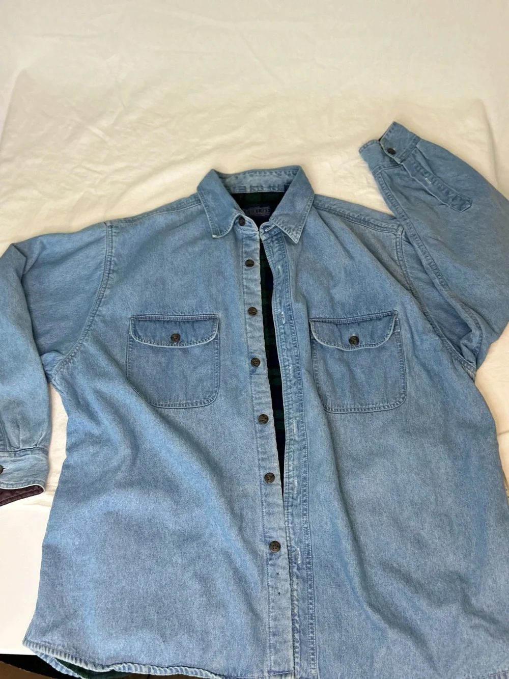 Vintage Shaver Lake Fleece Lined Denim Shirt Jacket Shacket XL